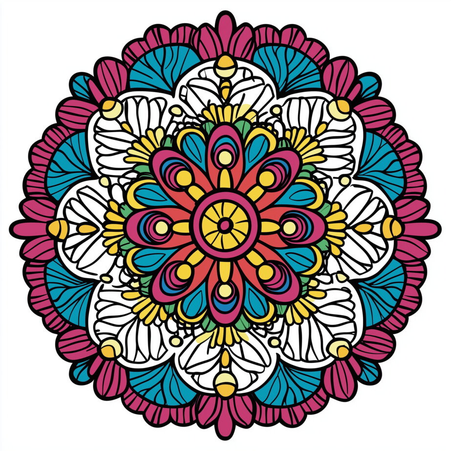 Mandala Coloring Flowers 2