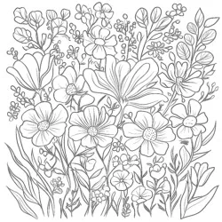Pictures Of Flowers Coloring Page - Printable Coloring page