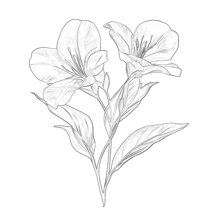 Realistic Flower Coloring Pages