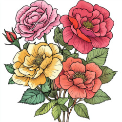 Rose Flower Coloring Page - Origin image