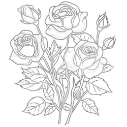 Rose For Coloring Page - Printable Coloring page