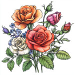 Roses And Flowers Coloring Pages 2 2