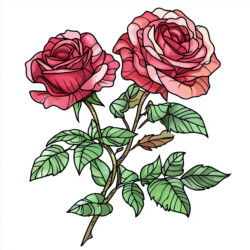 Roses Coloring Page - Origin image