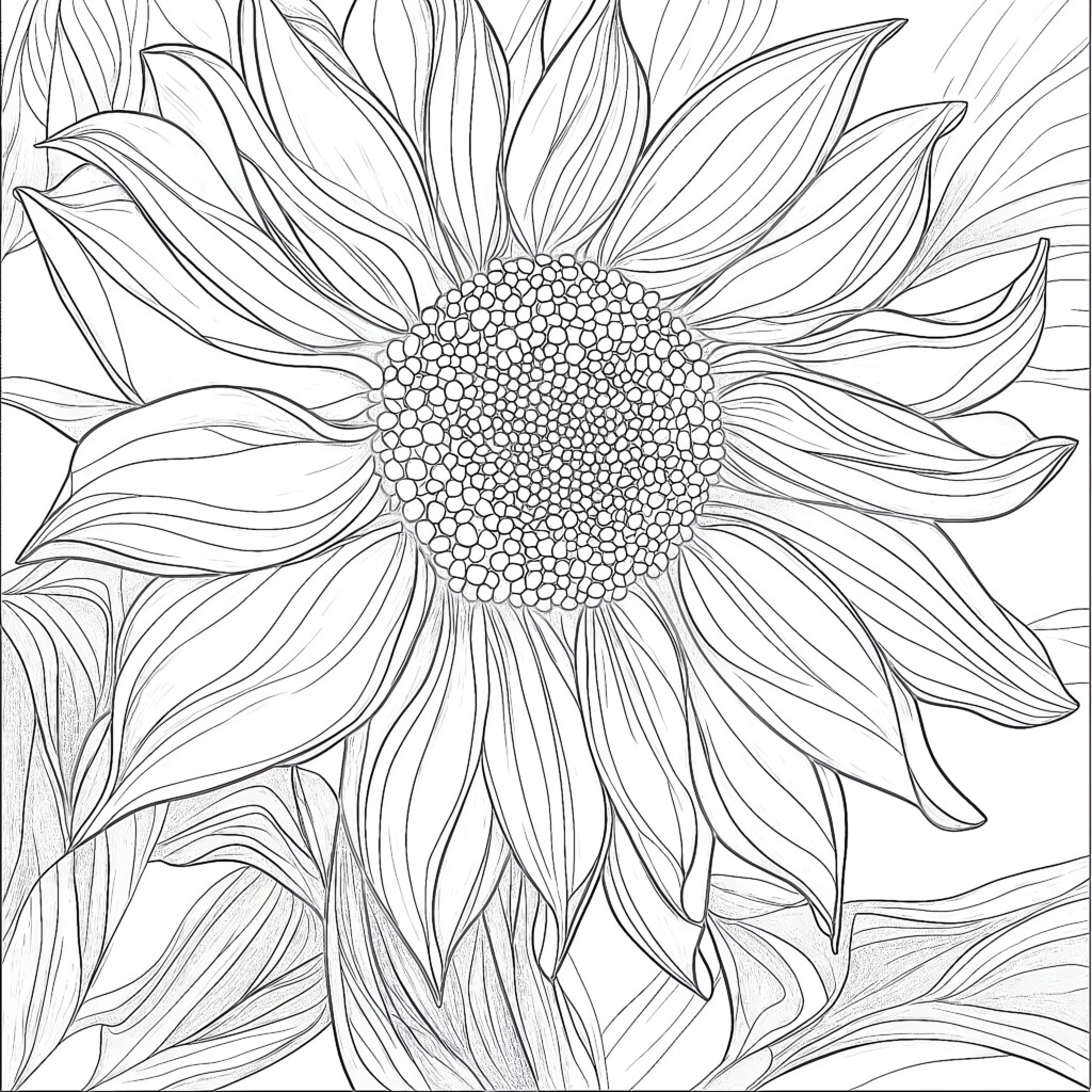 Sun Flower Coloring Page | Coloring Pages Mimi Panda