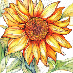 Sun Flower Coloring Page - Origin image