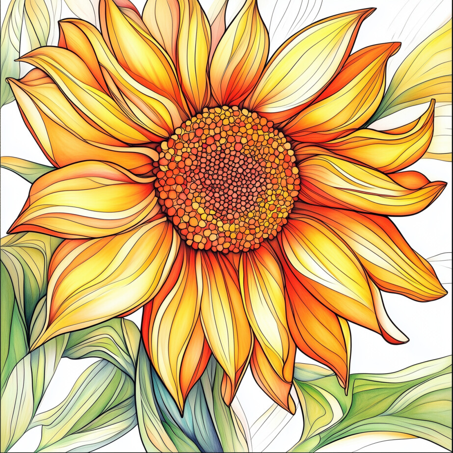 Sun Flower Coloring 2