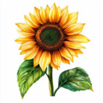 Sunflower Coloring Template 2 2