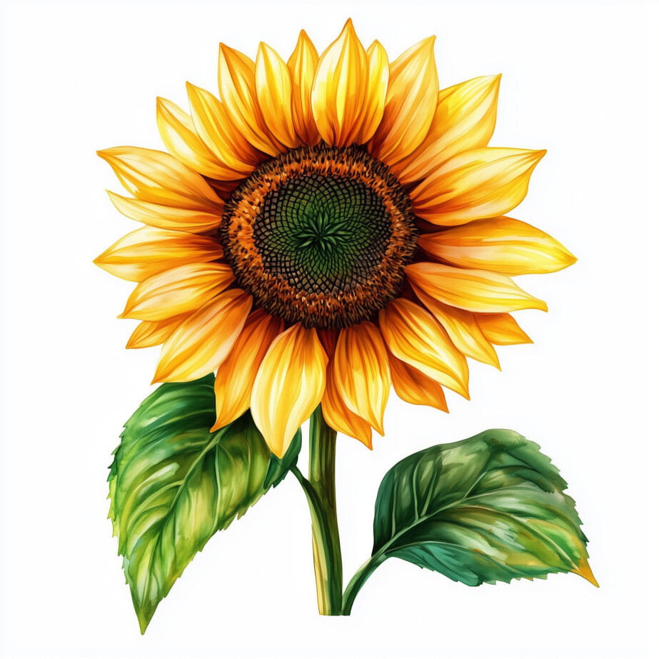 Sunflower Coloring Template 2