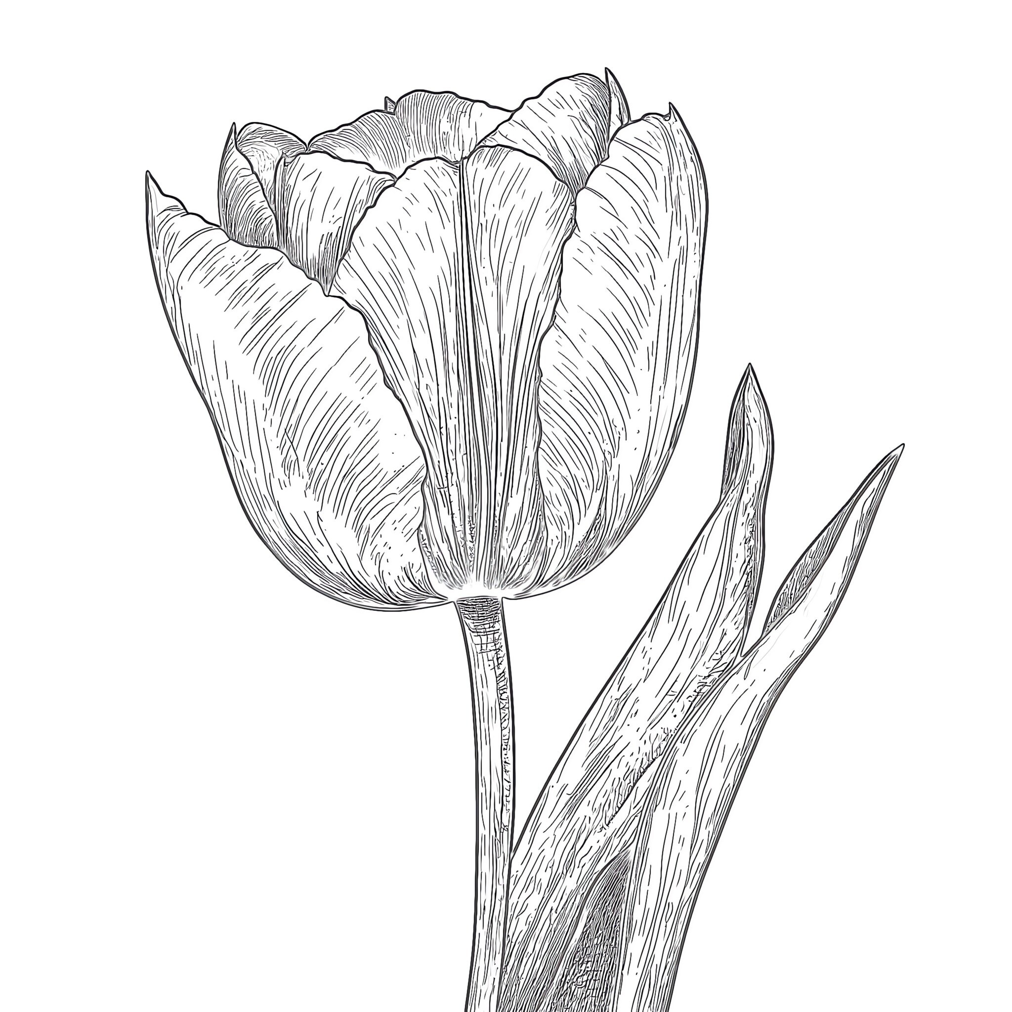 Tulip Color Sheet | Coloring Pages Mimi Panda