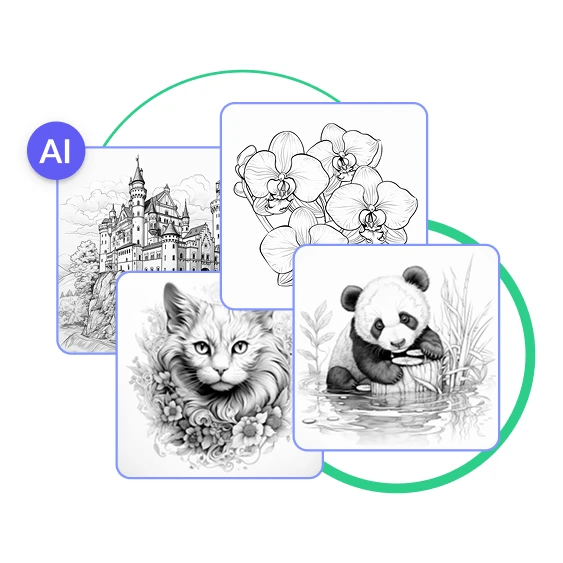AI Coloring Page Generator - Mimi Panda screenshot