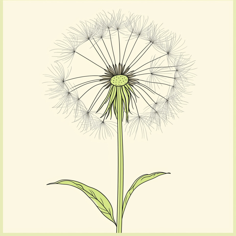 Dandelion Coloring Page 2