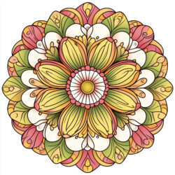 Easy Flower Mandala Coloring Pages - Origin image