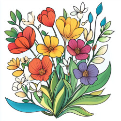 Finished Coloring Pages Flowers - Origin image