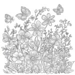 Flower And Butterfly Colouring Pages