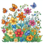 Flower And Butterfly Colouring Pages 2 2