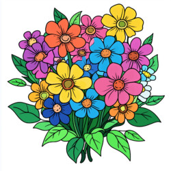 Flower Bouquet Colouring - Origin image