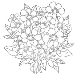 Flower Bouquet Colouring - Printable Coloring page