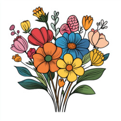 Flower Bouquet Colouring Pages - Origin image