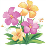 Flower Clipart Coloring Page 2 2