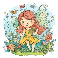 Flower Fairy Coloring Page - Origin image