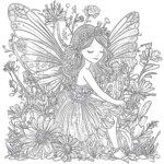 Flower Fairy Colouring Pages