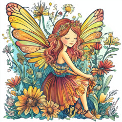 Flower Fairy Colouring Pages - Origin image