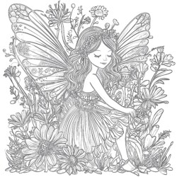 Flower Fairy Colouring Pages - Printable Coloring page