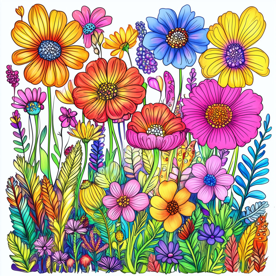 Flower Garden Coloring Pages For Adults 2