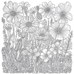 Flower Garden Coloring Pages For Adults - Printable Coloring page