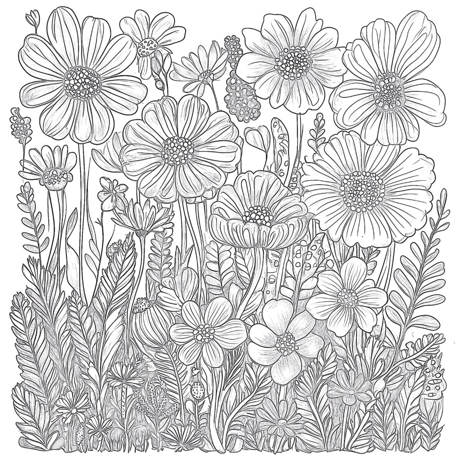 Flower Garden Coloring Pages For Adults