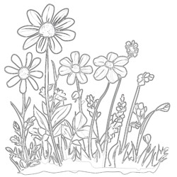 Flower Garden Colouring Page - Printable Coloring page