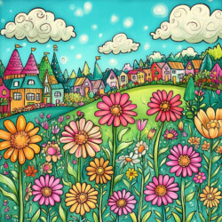 Flower Garden Pictures To Coloring Page - Origin image