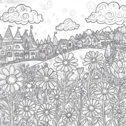 Flower Garden Pictures To Coloring Page - Printable Coloring page