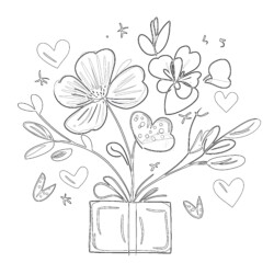 Flower Heart Coloring Pages - Printable Coloring page