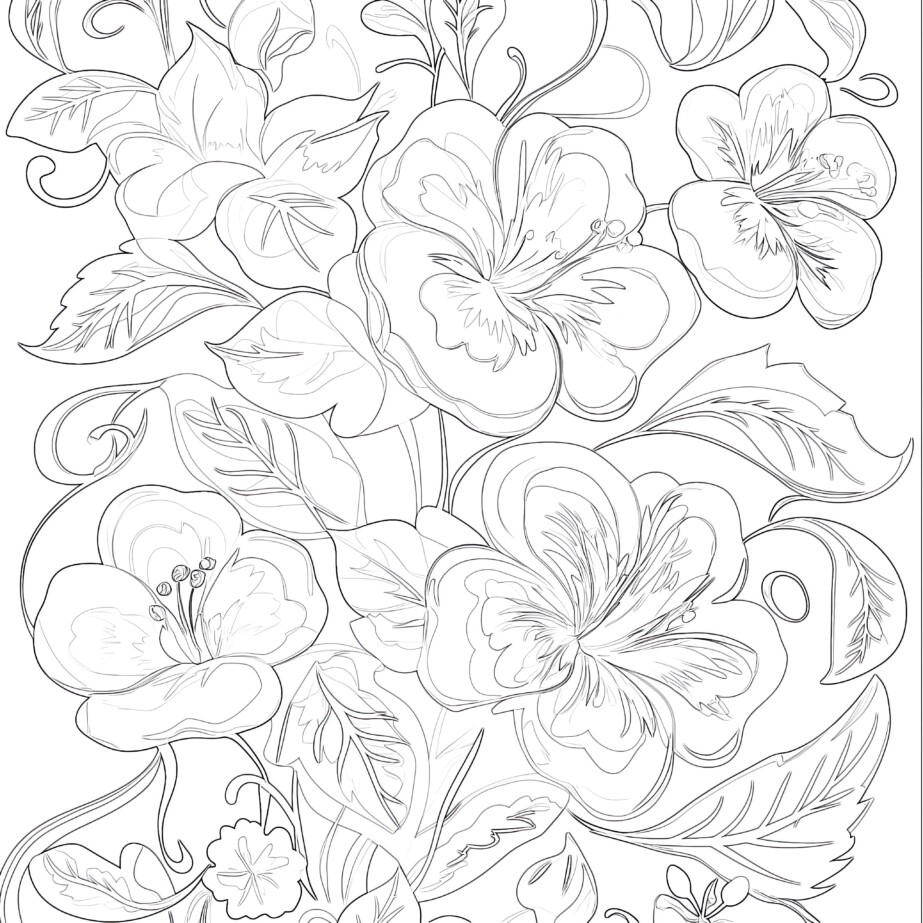 Flower Pattern Coloring Pages