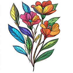 Flower Picture To Colour In Coloring Page - Origin image