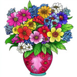 Flower Vase Colouring 2 2