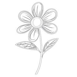 Flower With Petals Coloring Page - Printable Coloring page