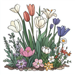 Flowers For Coloring And Printing - Origin image