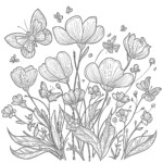 Free Coloring Pages Butterflies And Flowers