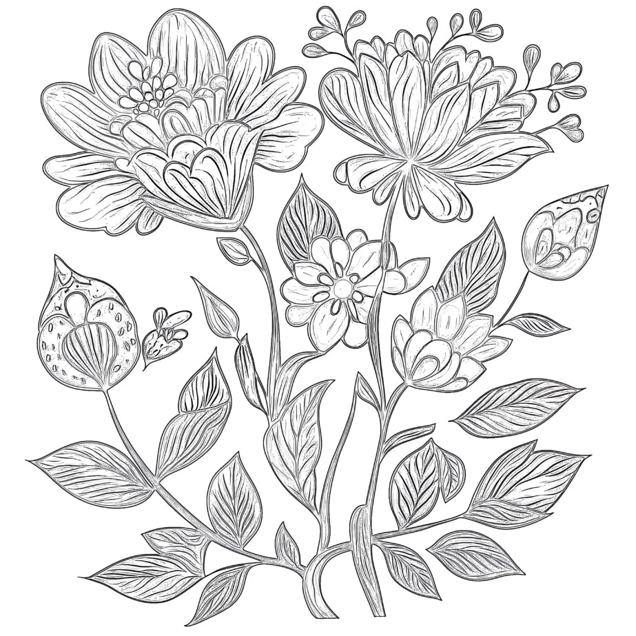 Free Coloring Pages Of Flowers For Adults