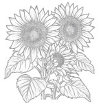 Free Coloring Pages Sunflowers