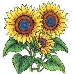 Free Coloring Pages Sunflowers 2 2