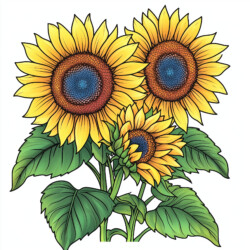 Free Coloring Pages Sunflowers - Origin image