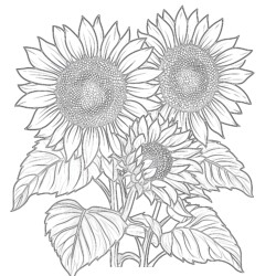 Free Coloring Pages Sunflowers - Printable Coloring page