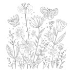 Free Coloring Pictures Of Flowers And Butterflies