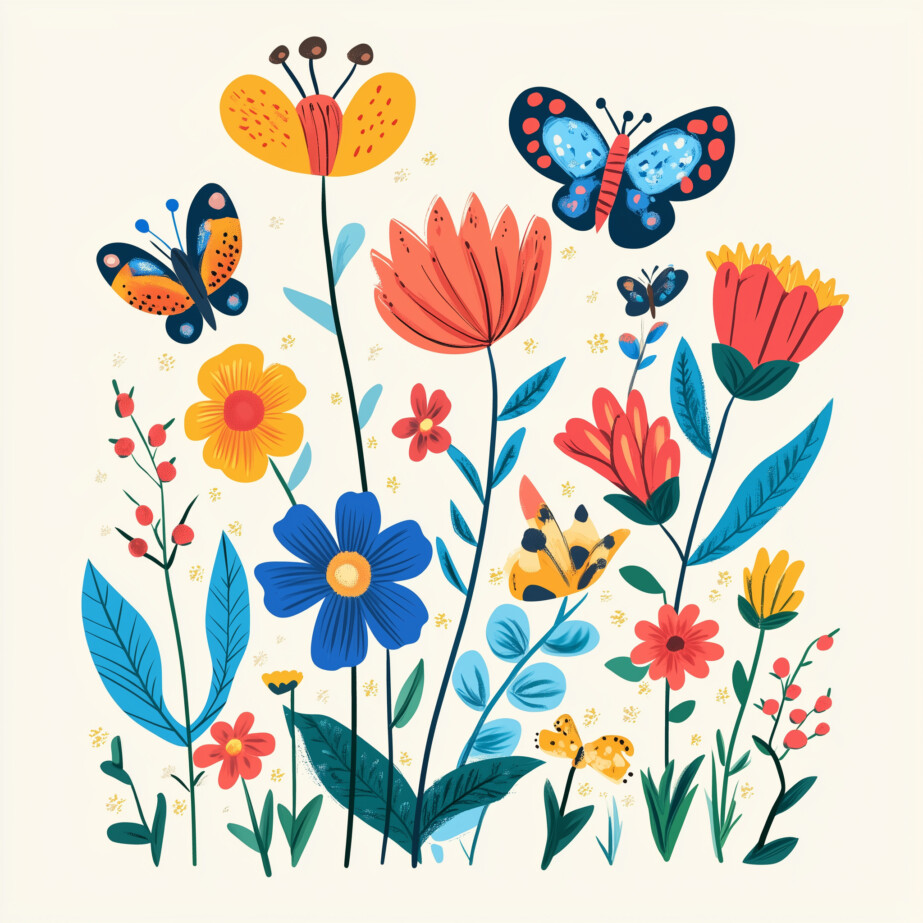 Free Coloring Pictures Of Flowers And Butterflies 2