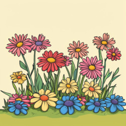 Free Colouring Sheets Flowers - Origin image