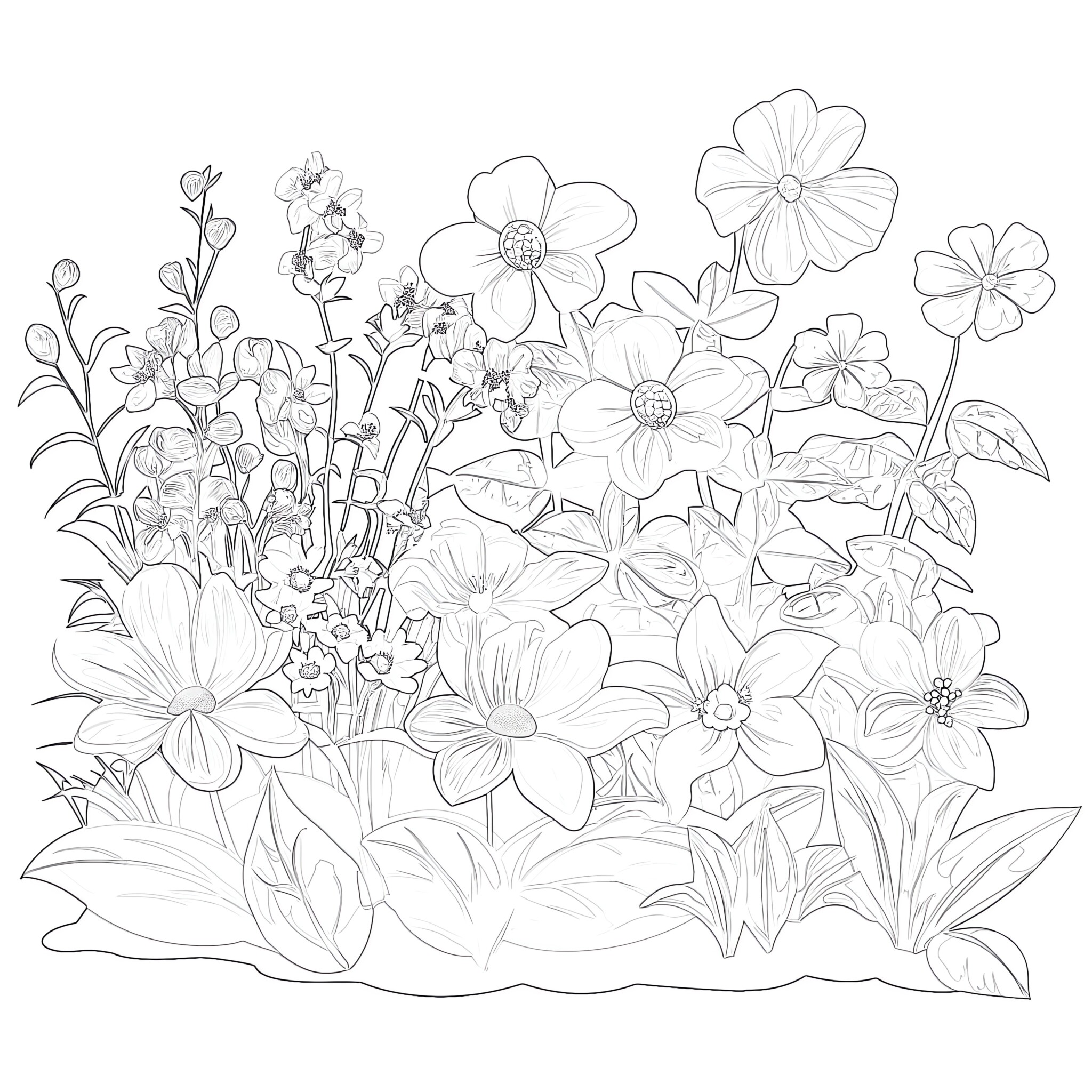 Free Printable Coloring Pages For Adults Flowers | Coloring Pages Mimi Panda
