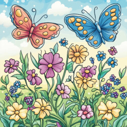 Free Printable Pictures Of Flowers And Butterflies - Origin image